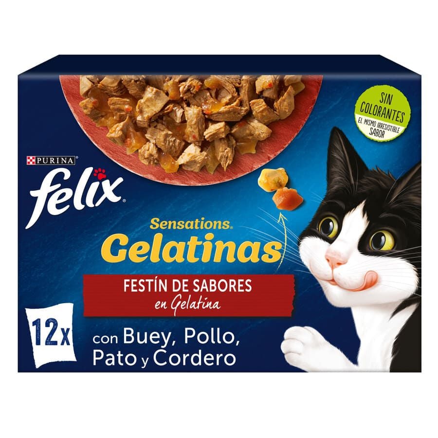 12 sobres x 85 g Felix Sensations Fest&iacute;n de Sabores sobres en gelatina para gatos, , large Imagen numero 1